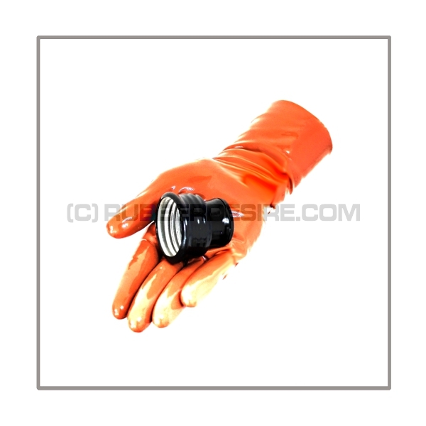 Gasmasken-Adapterstueck A-MEDI-22F mit Gasmaskengewinde Female und 22 mm Medi-Anschluss Female in schwarz